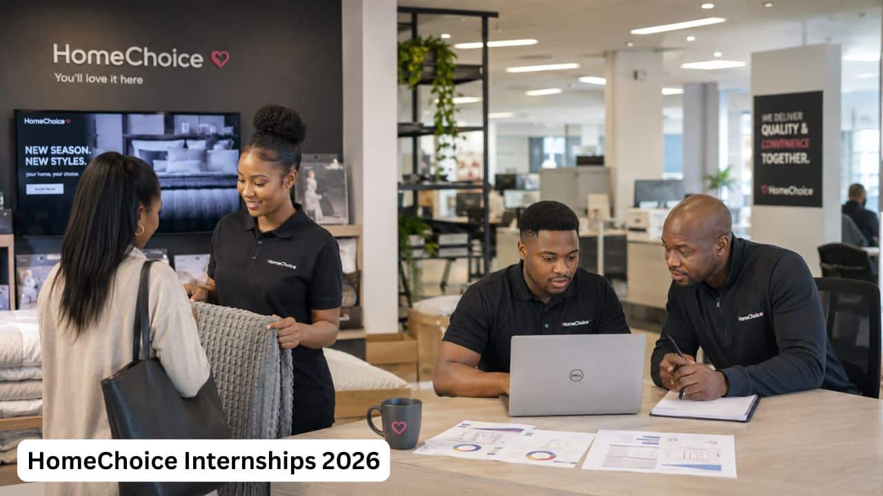 Young South African interns gaining workplace experience through HomeChoice Internships 2026.