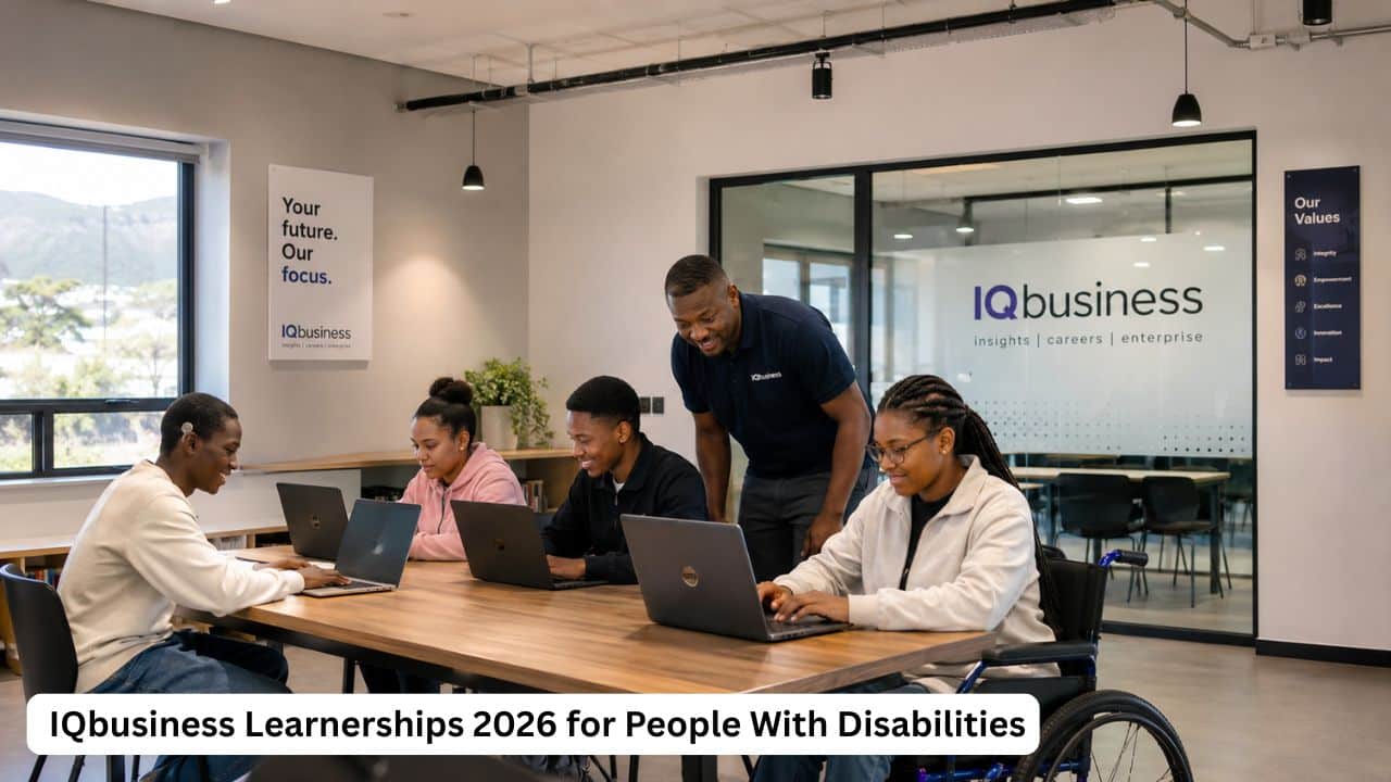 Young South African learners in an inclusive IT training environment for IQbusiness learnerships