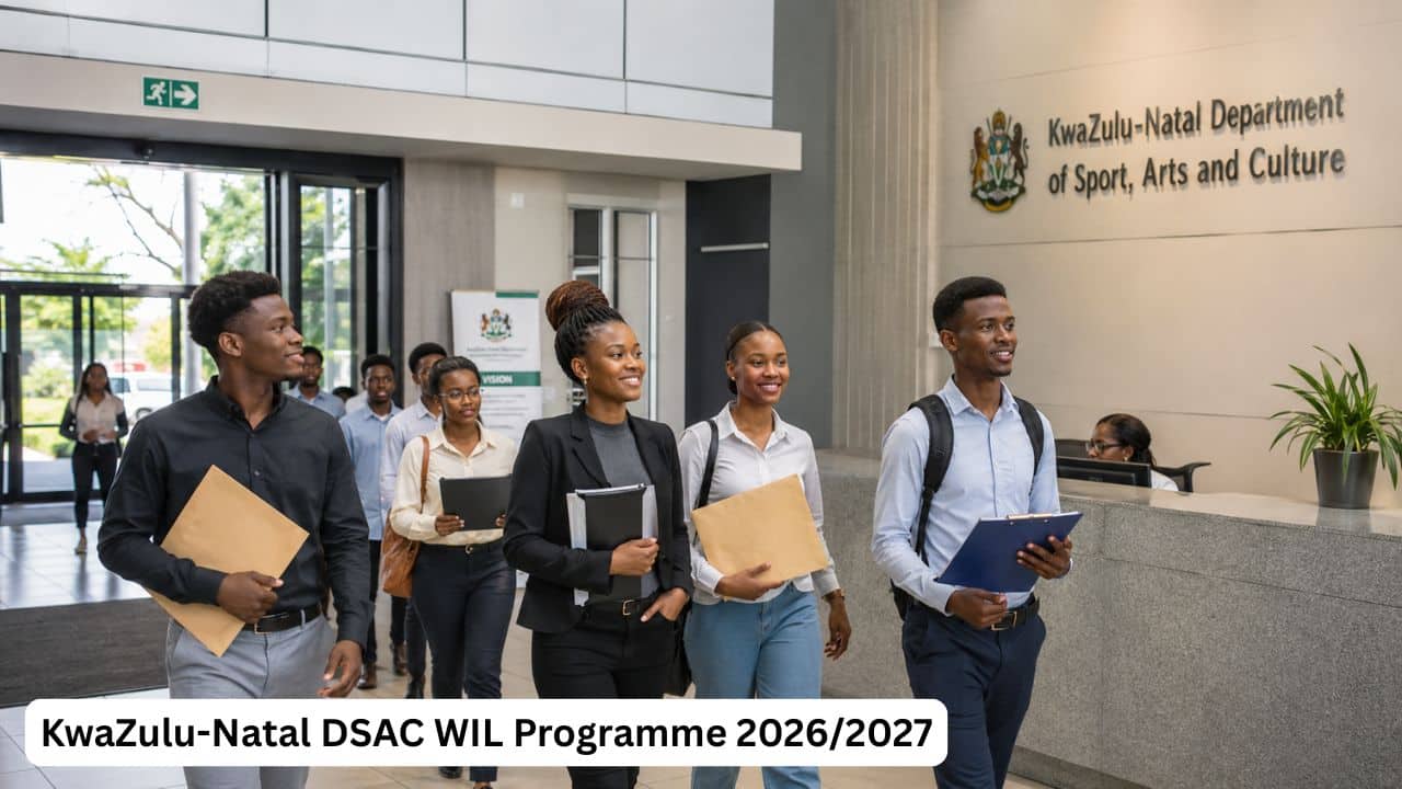 Young South African students attending KwaZulu-Natal DSAC workplace training programme.