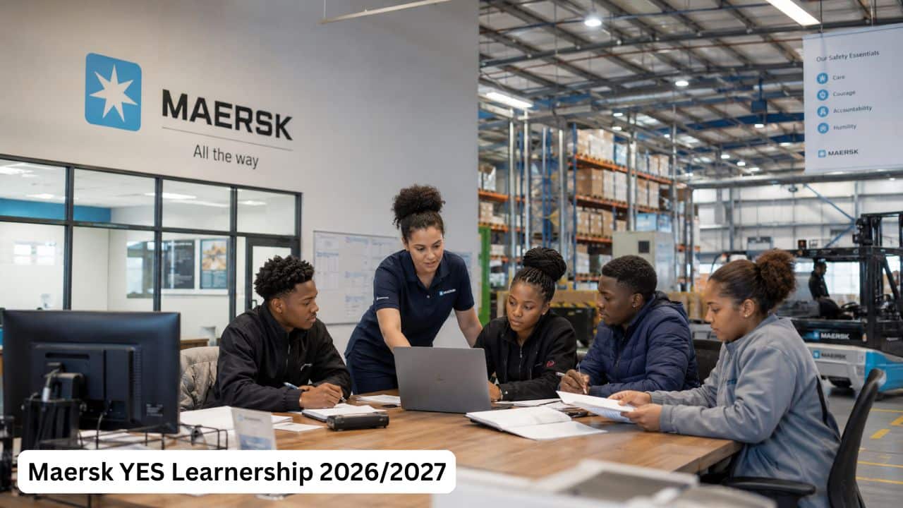 Young South African learners gaining logistics workplace experience during the Maersk YES Learnership programme.