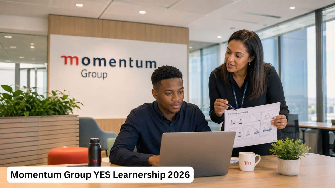 Young South African intern learning about technical learning and development at Momentum Group
