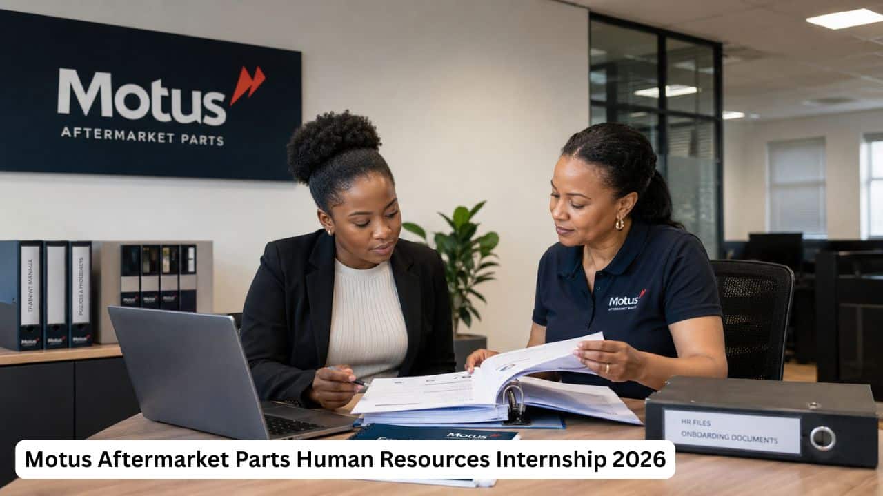 Young South African HR graduate gaining workplace experience through the Motus Aftermarket Parts Human Resources Internship 2026.