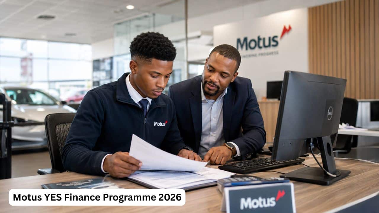 Young South African finance intern gaining workplace experience during the Motus YES Finance Programme.