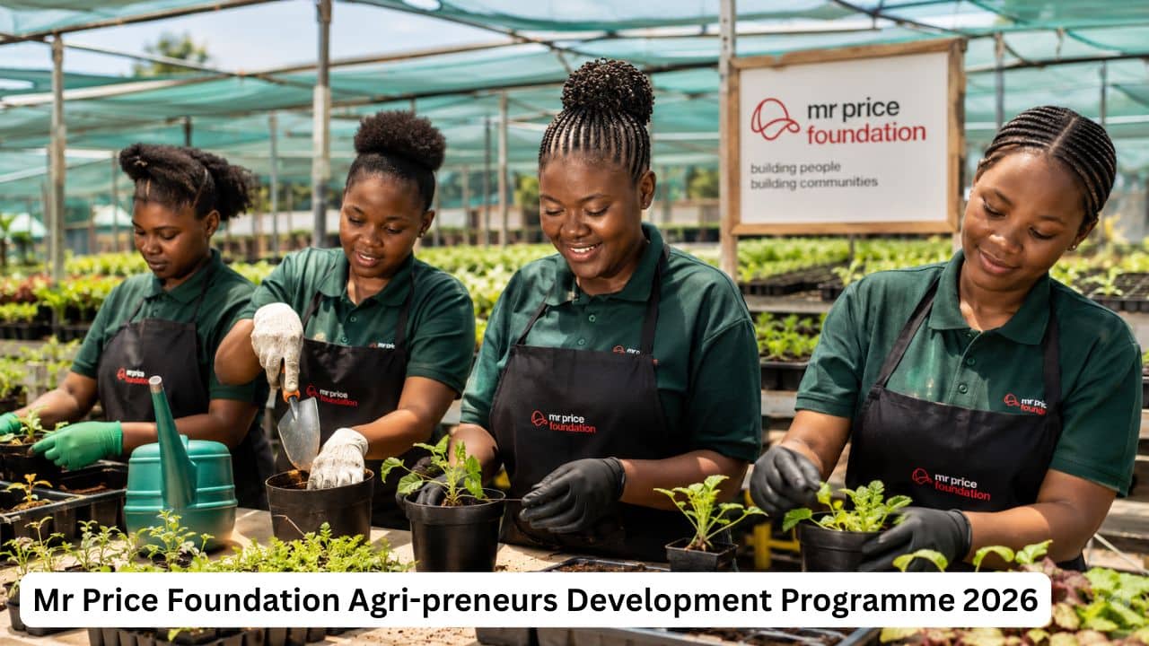 Young South African women participating in nursery production training for the Mr Price Foundation Agri-preneurs Development Programme 2026.