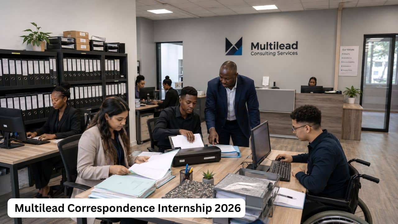 Young South African graduates gaining administrative experience during the Multilead Correspondence Internship 2026.