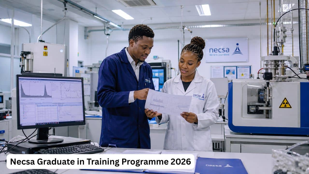 Young South African science graduate gaining practical research experience through the Necsa Graduate in Training Programme 2026.