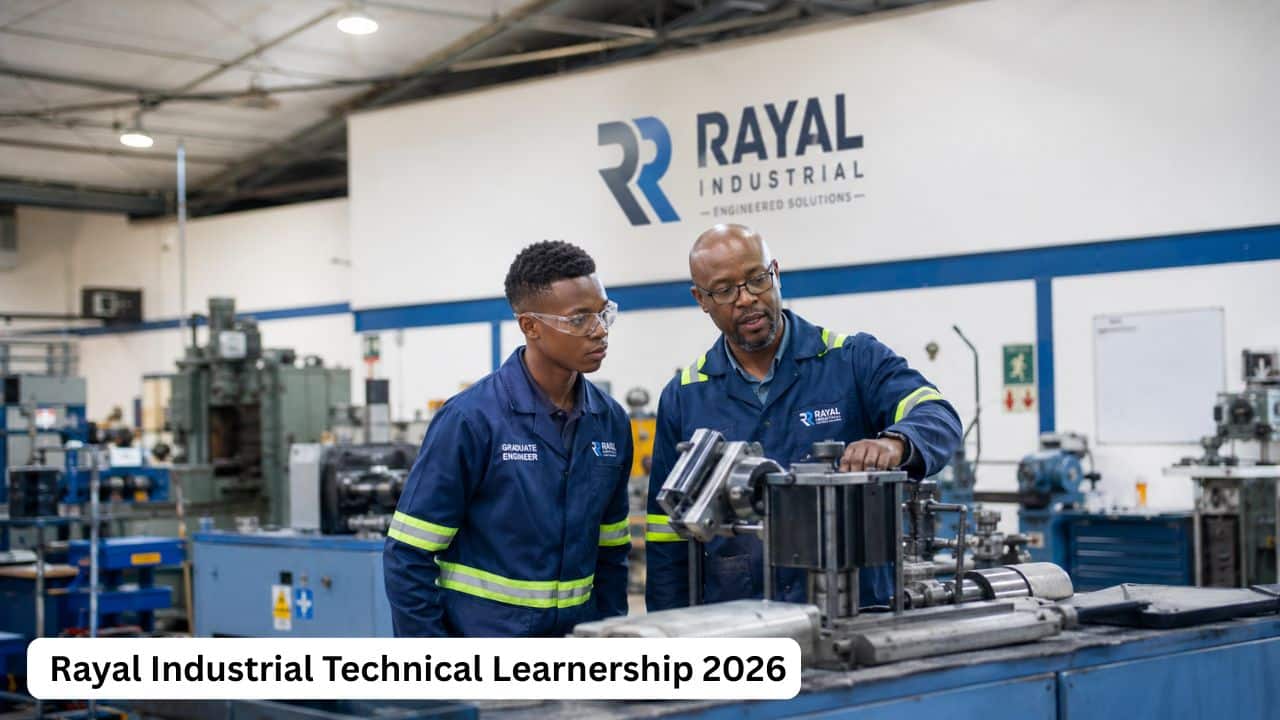 Young South African technical graduate gaining practical manufacturing experience during the Rayal Industrial Technical Learnership.