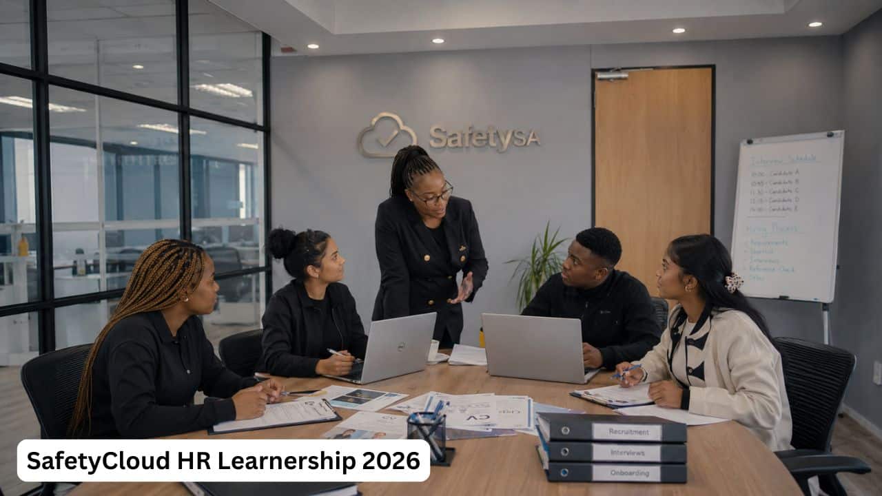 Young South African HR learners receiving recruitment and administration training at SafetySA.