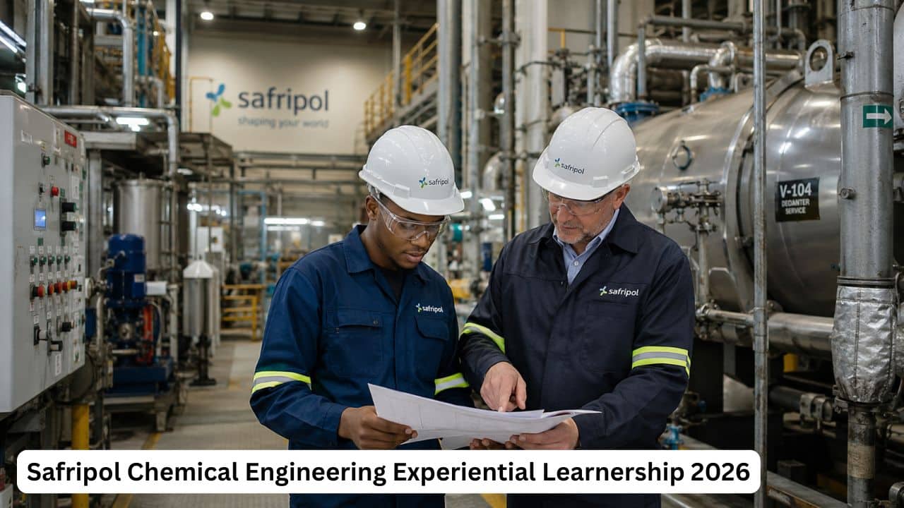 Young South African Chemical Engineering graduate gaining plant exposure through the Safripol Experiential Learnership.