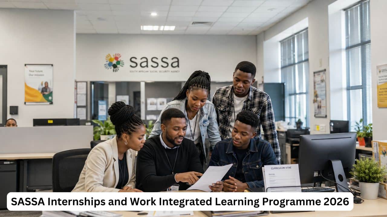 Young South African graduates and TVET learners gaining workplace experience in a SASSA office