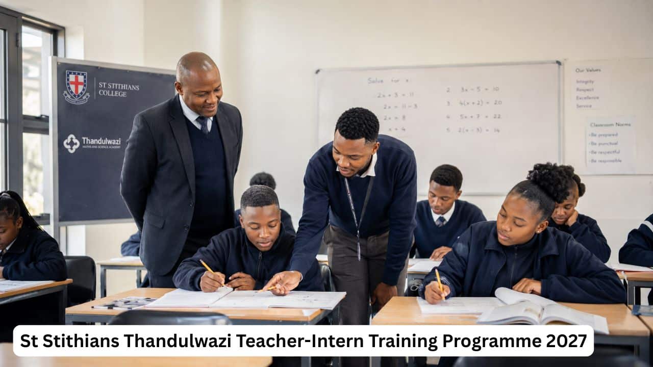 Young South African teacher-intern gaining classroom experience through the St Stithians Thandulwazi Teacher-Intern Training Programme 2027.