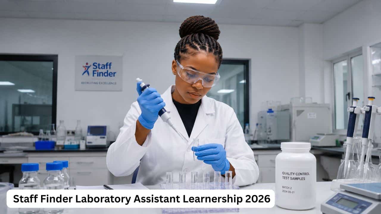 South African laboratory science graduate gaining practical experience during a laboratory assistant learnership.