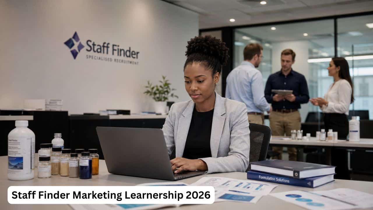 South African marketing graduate gaining workplace experience during a technical B2B marketing learnership.