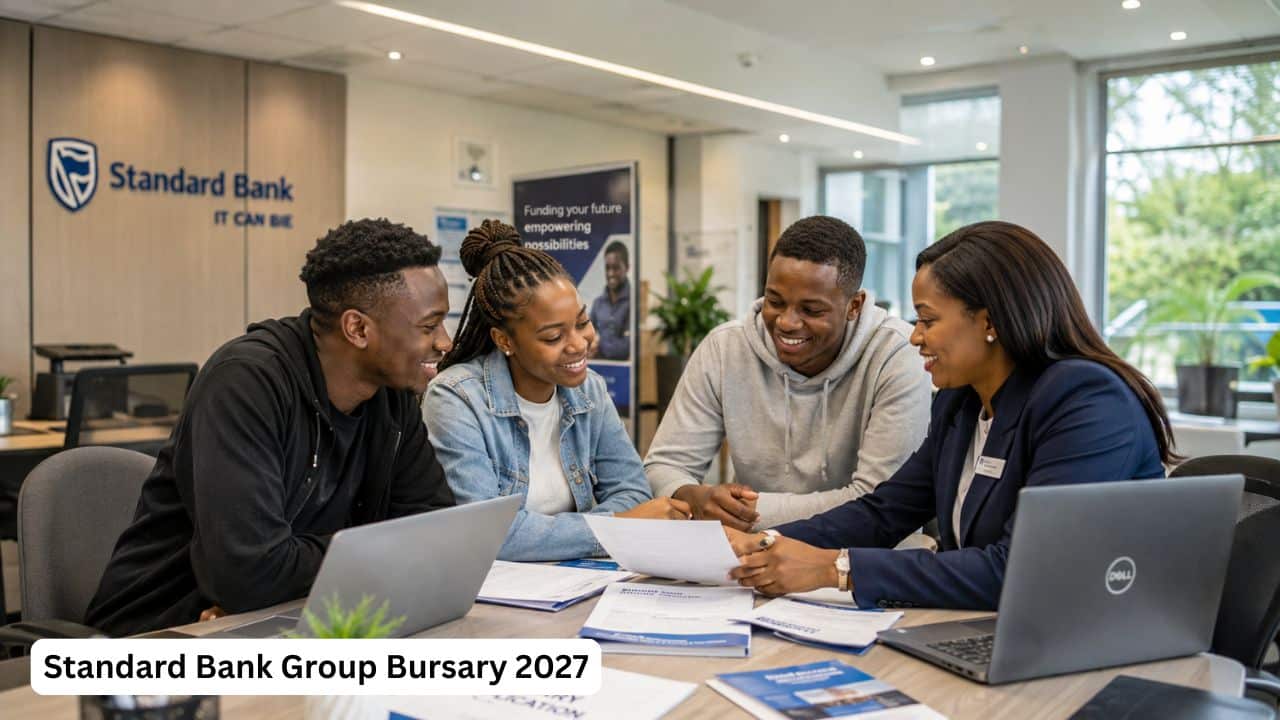 South African university students preparing Standard Bank Group Bursary applications