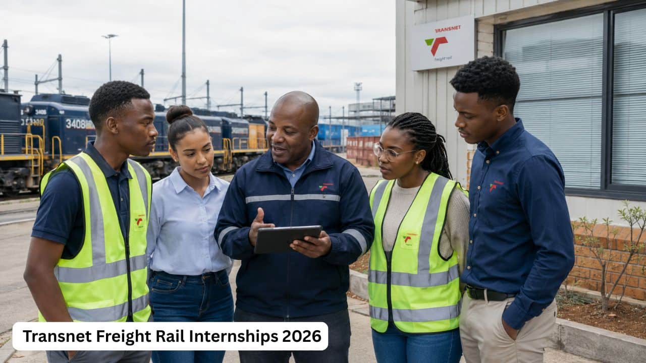 Young South African graduates during a Transnet Freight Rail internship training session