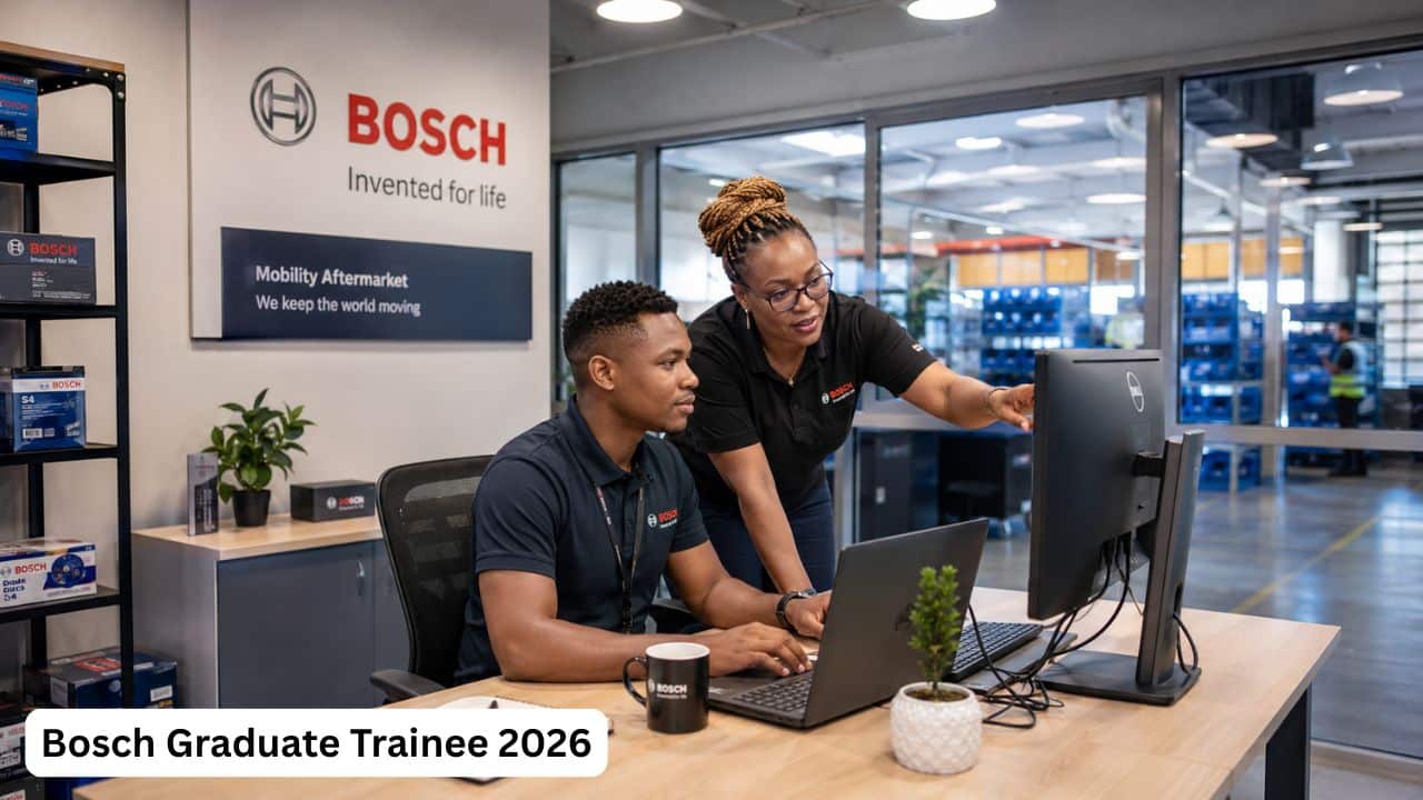 Young South African graduate trainee receiving customer supply chain mentoring during the Bosch Graduate Trainee 2026 opportunity.