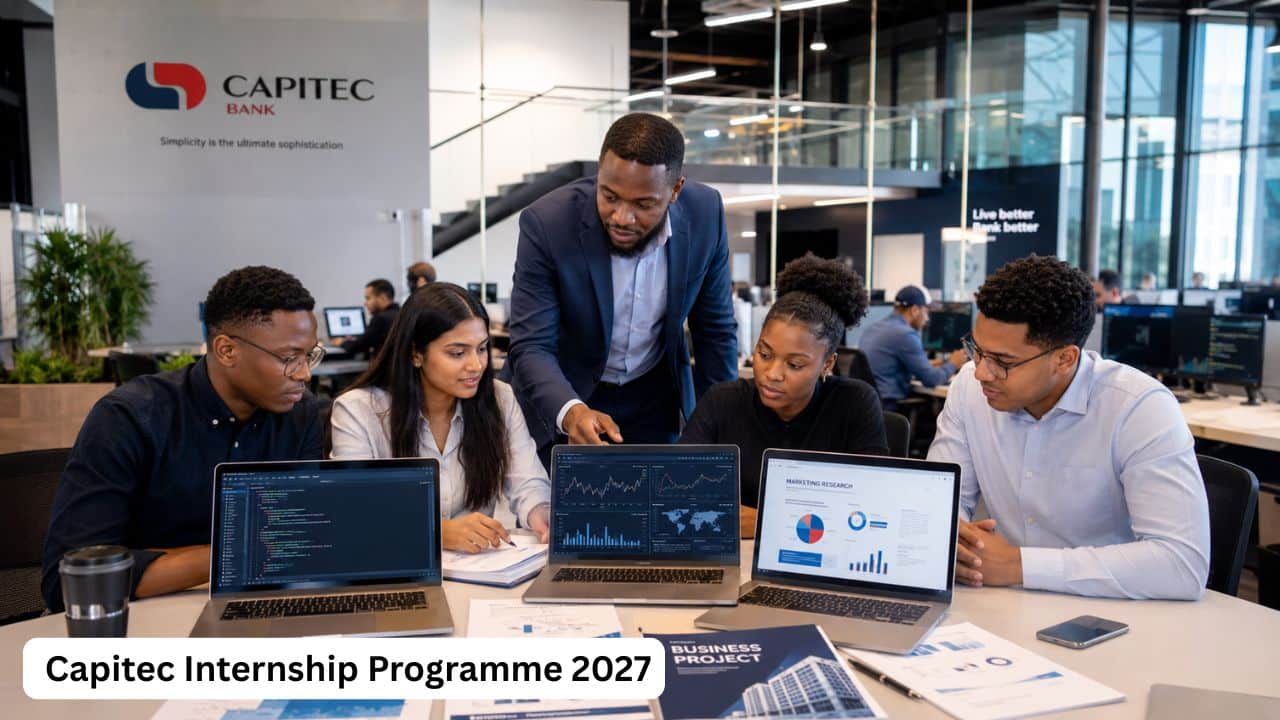 Young South African graduates completing finance, technology and data internship training at Capitec.