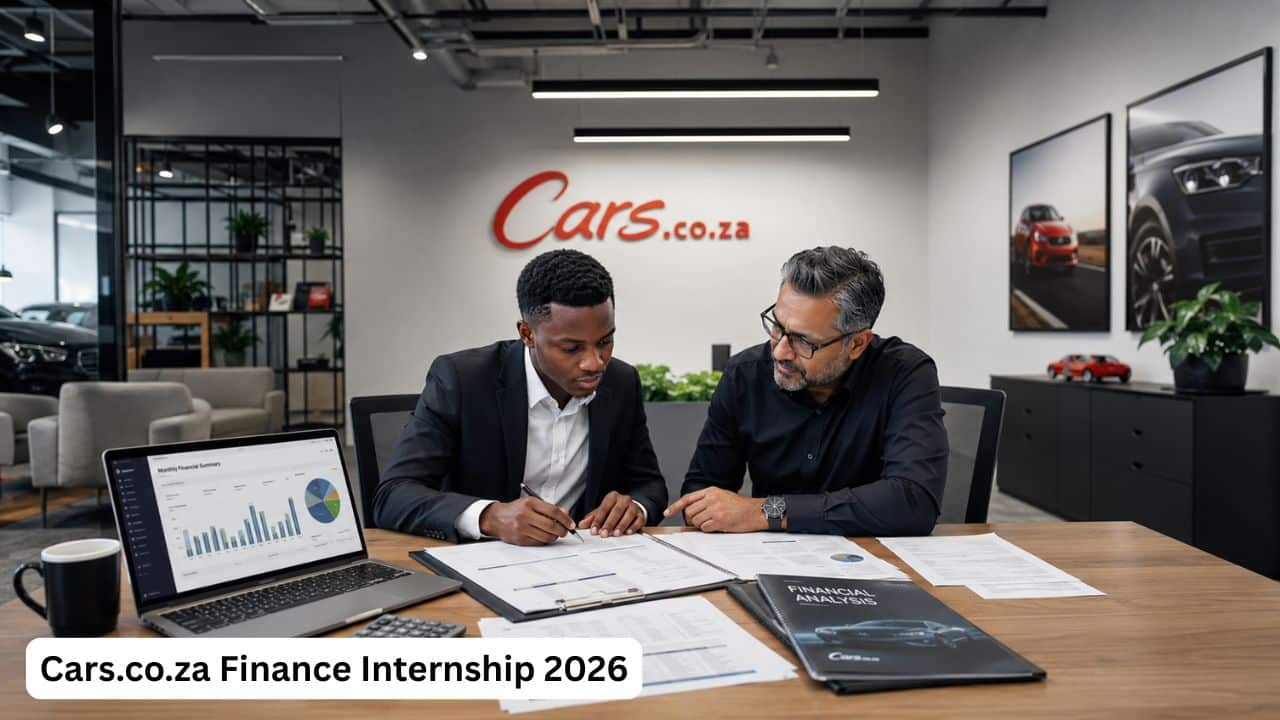 Young South African finance internship candidate receiving accounting and administration workplace training in a professional office.