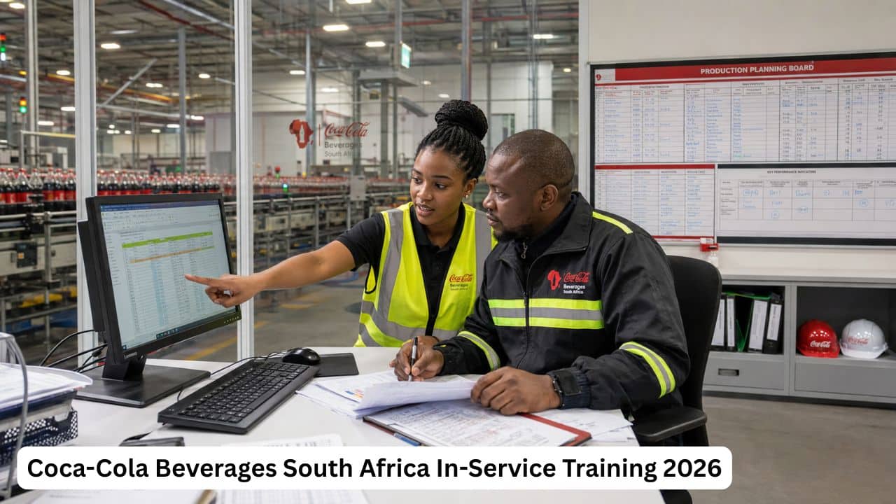 South African Operations Management student completing manufacturing planning training at Coca-Cola Beverages South Africa