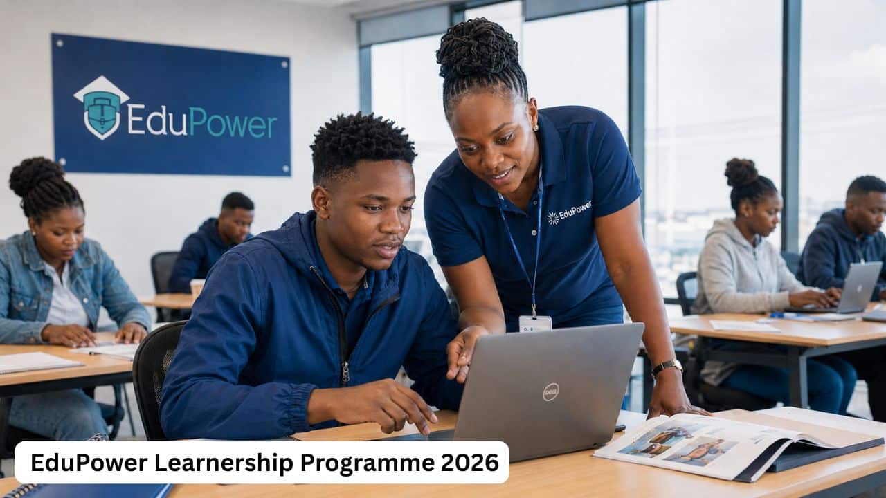 Young South African learner completing workplace training during the EduPower Learnership 2026
