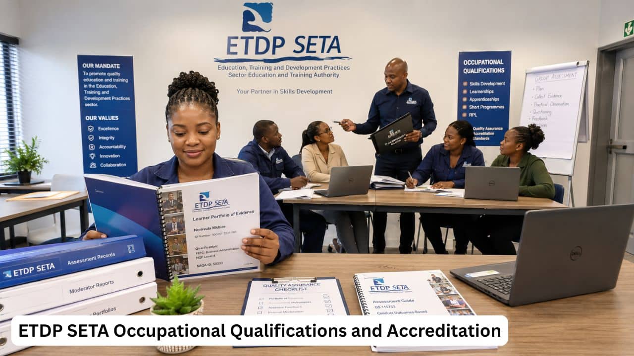 South African learners completing accredited occupational training supported by ETDP SETA quality-assurance processes