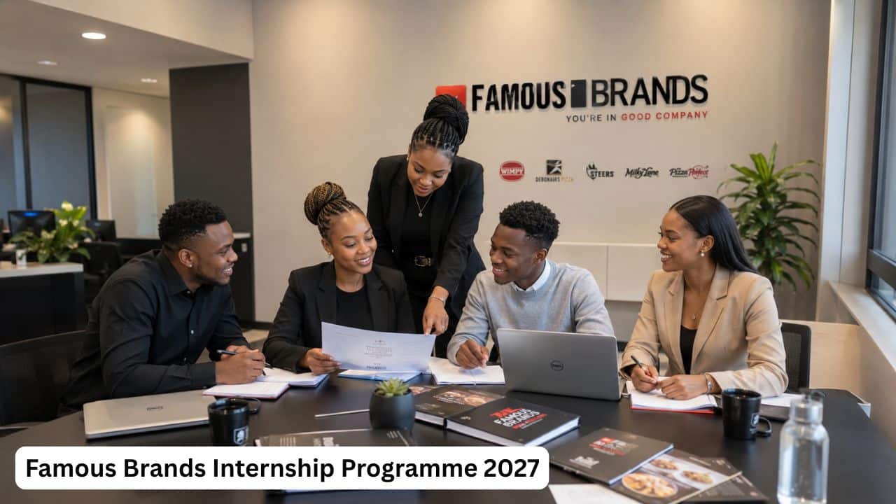 Young South African graduates receiving mentorship during the Famous Brands Internship Programme 2027