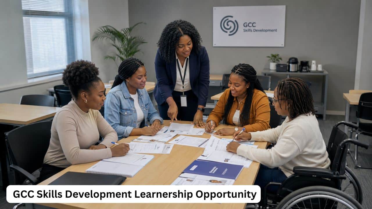 Young South African candidates preparing documents for the GCC Skills Development learnership opportunity