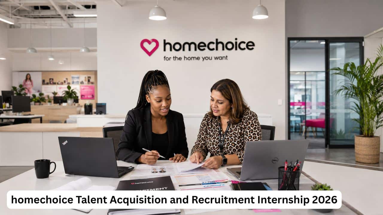 Young South African recruitment internship candidate reviewing candidate profiles with a mentor at homechoice.