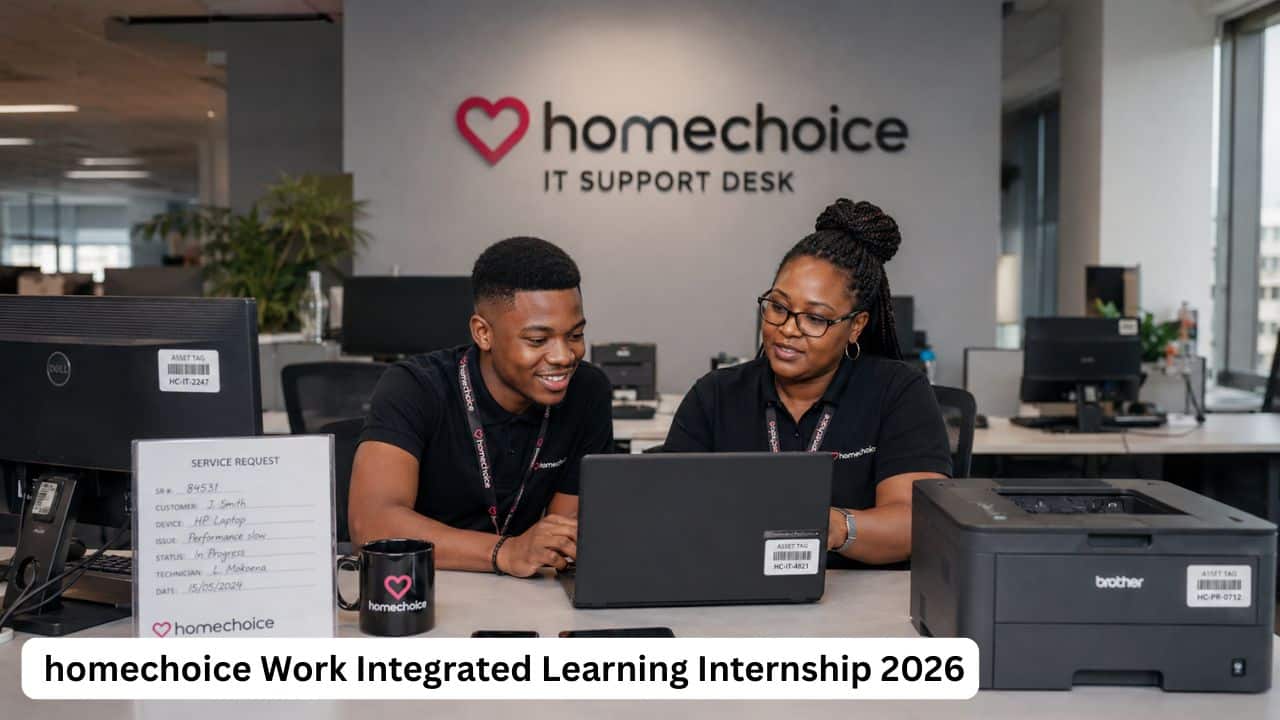 Young South African information technology technical support internship candidate gaining workplace experience at homechoice.