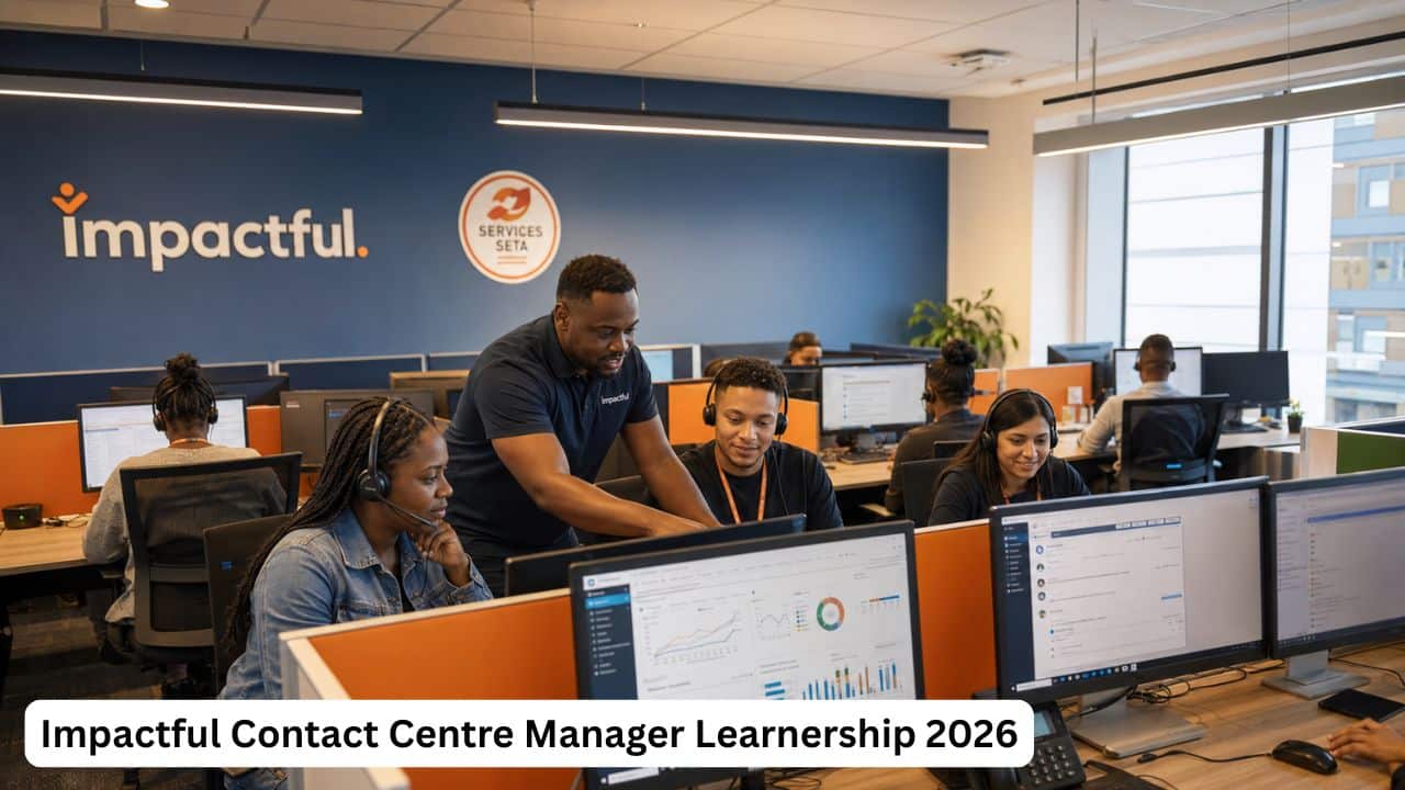 South African contact centre team leader coaching customer-service agents during the Impactful Contact Centre Manager Learnership 2026.