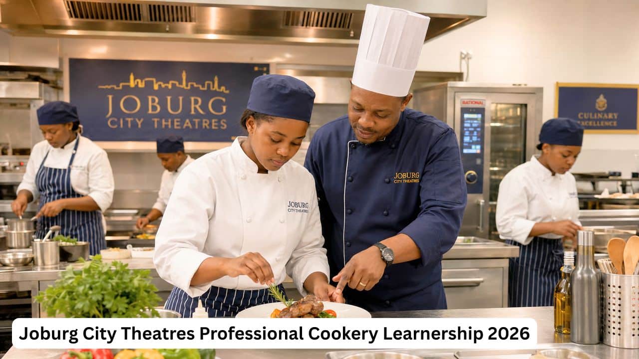 Young South African culinary learner receiving professional cookery training through Joburg City Theatres