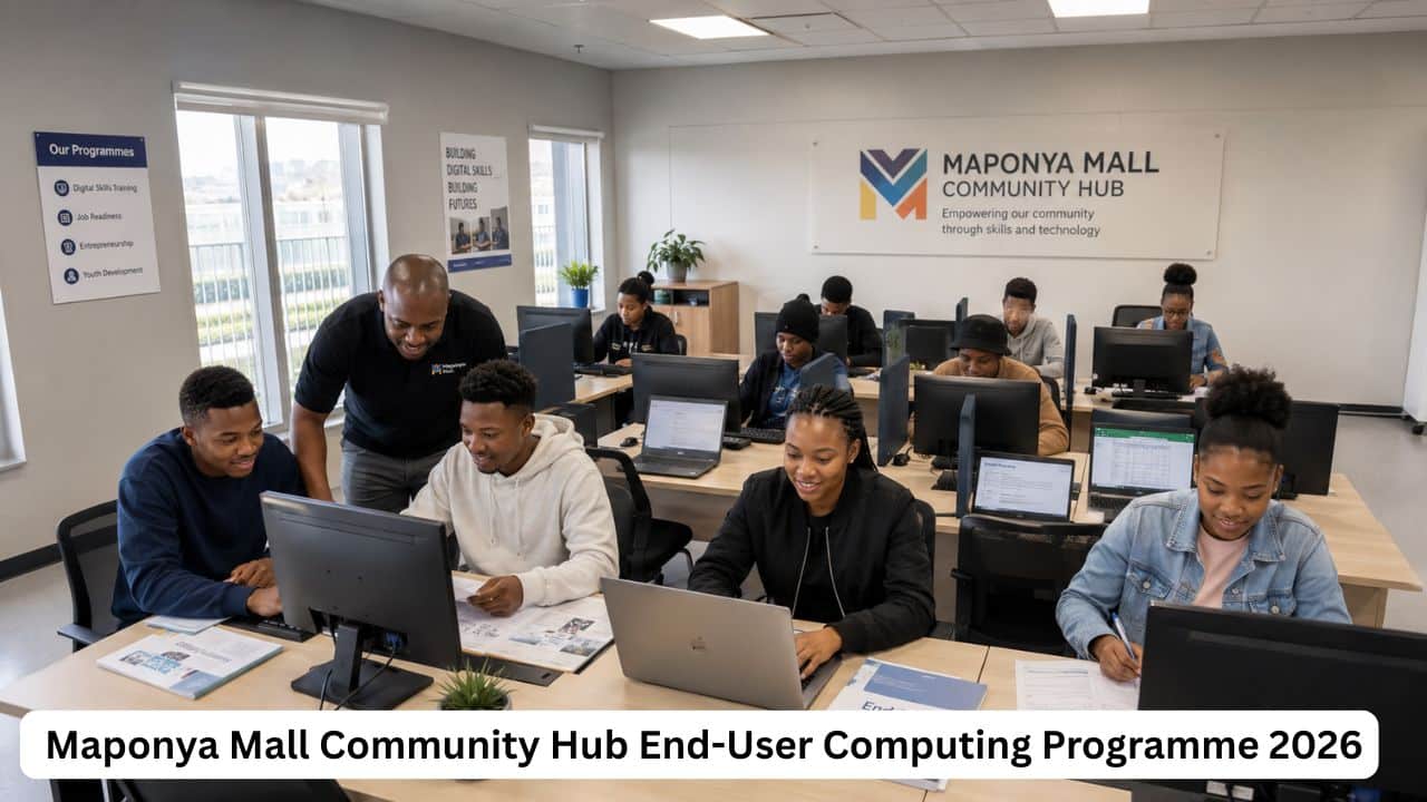 Young South African youth learning End-User Computing skills in a community digital training room