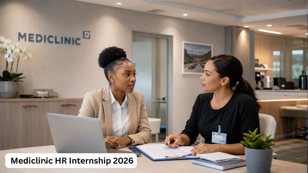 Young South African HR internship candidate gaining workplace experience at Mediclinic