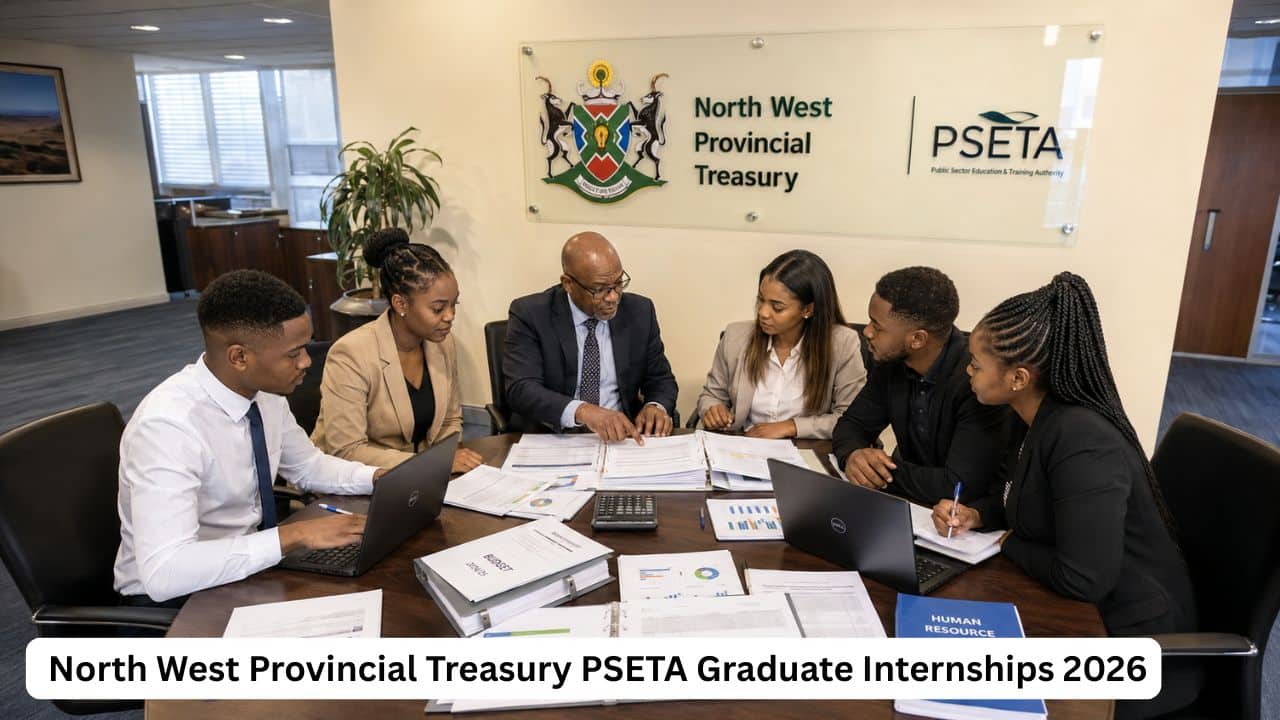 Young South African graduates completing public finance internship work at North West Provincial Treasury