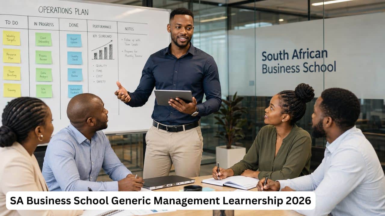 Young South African team leader participating in the SA Business School Generic Management Learnership 2026
