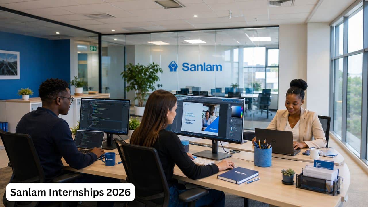 South African interns working in software development, graphic design and recruitment support at Sanlam