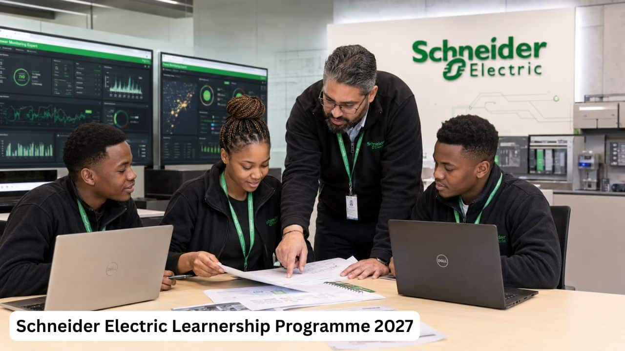 Young South African learners gaining business technology experience through the Schneider Electric Learnership Programme 2027