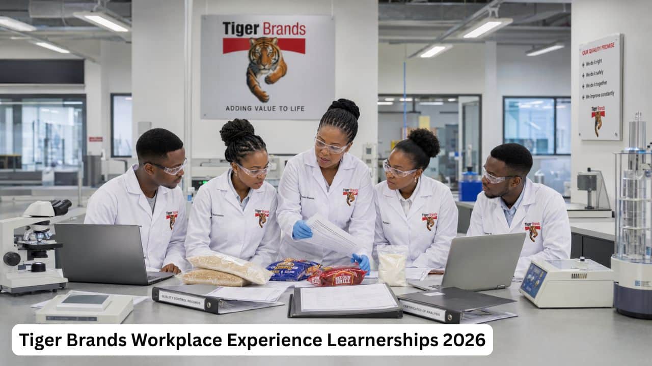 Young South African quality candidates gaining laboratory and manufacturing experience at Tiger Brands