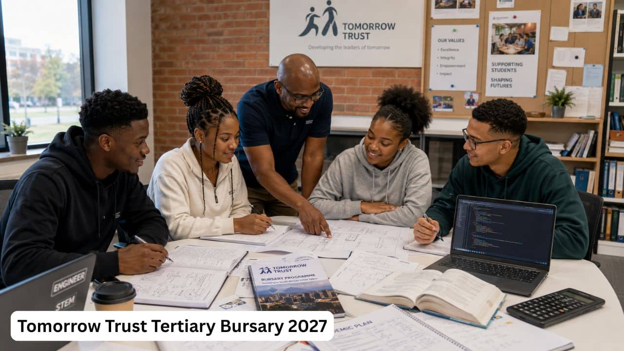 Young South African STEM students receiving academic and bursary support through the Tomorrow Trust Tertiary Bursary Programme