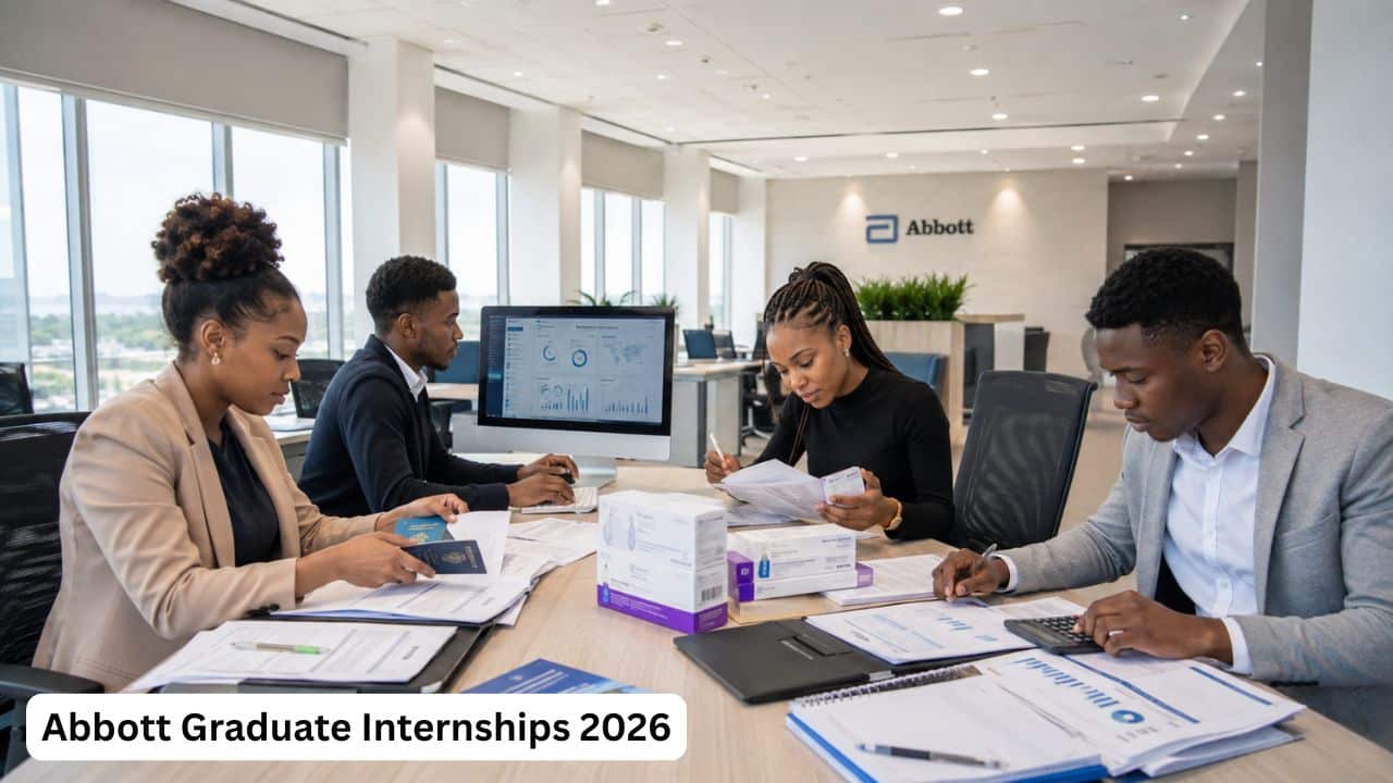 Young South African graduates receiving workplace training through the Abbott Graduate Internships 2026.