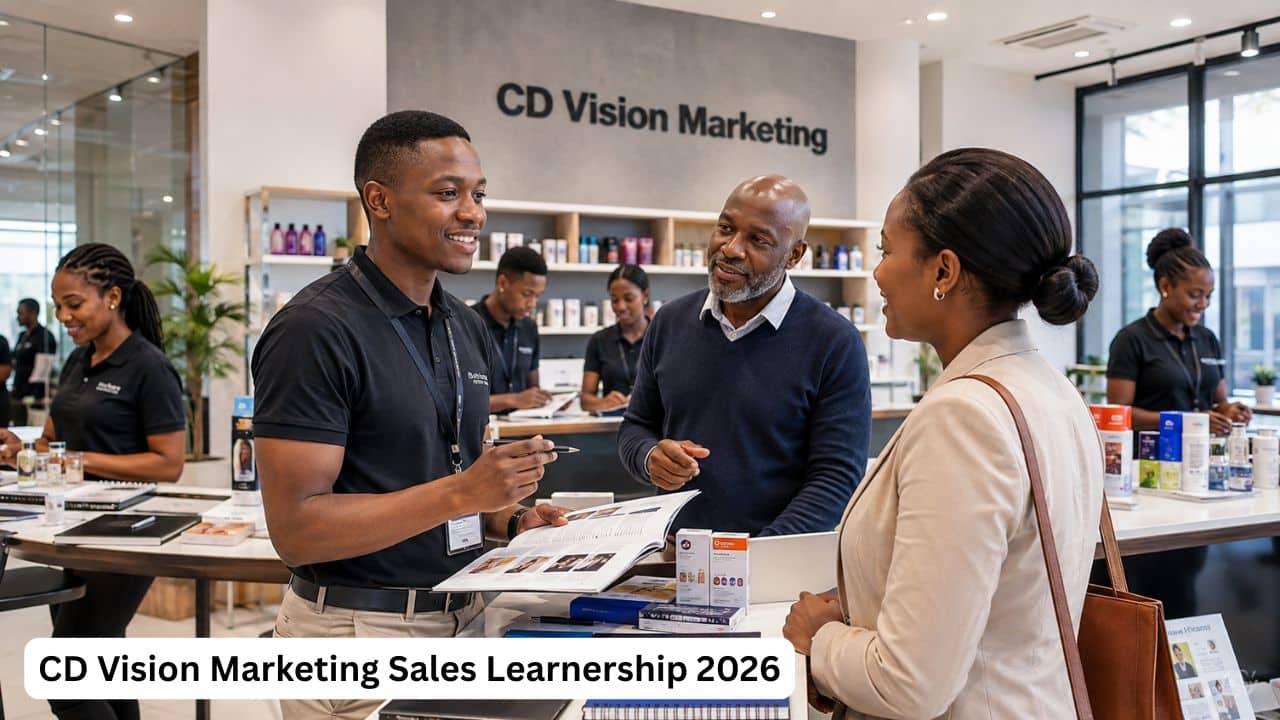 Young South African trainee developing customer service skills through the CD Vision Marketing Sales Learnership 2026.