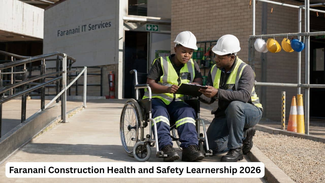 South African learner with a disability completing accessible construction health and safety training with a mentor.