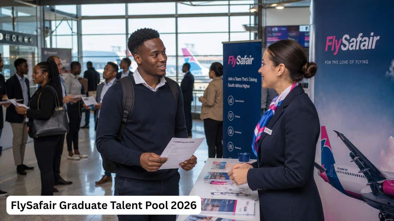 Young South African university graduates attending a FlySafair graduate recruitment event in 2026.