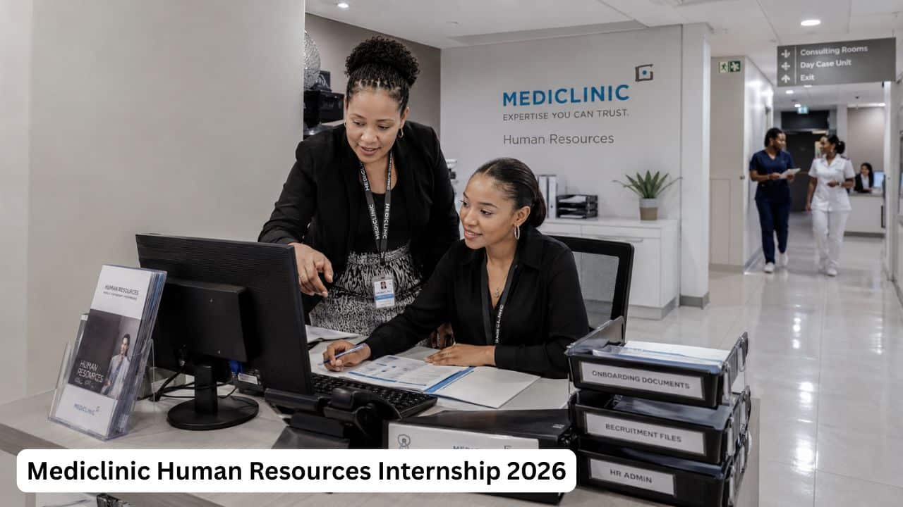 Young South African Human Resources intern receiving workplace mentorship at Mediclinic.