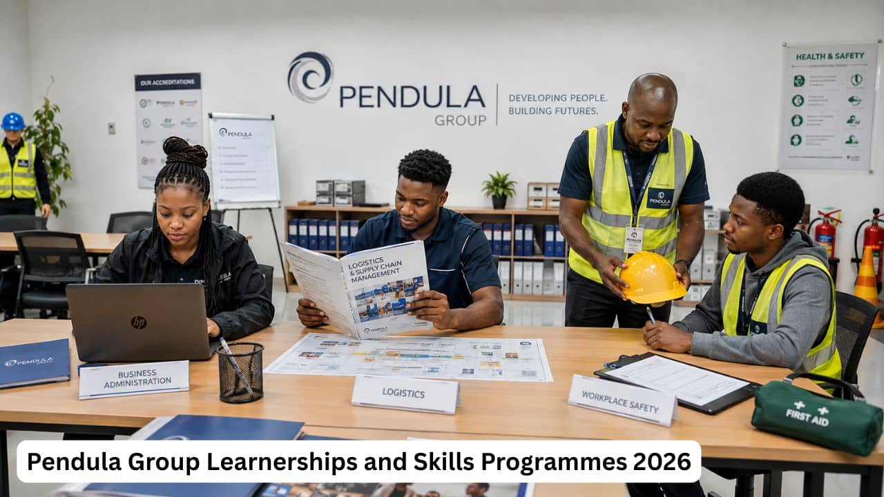 South African learners completing Pendula Group skills development training with an experienced trainer.