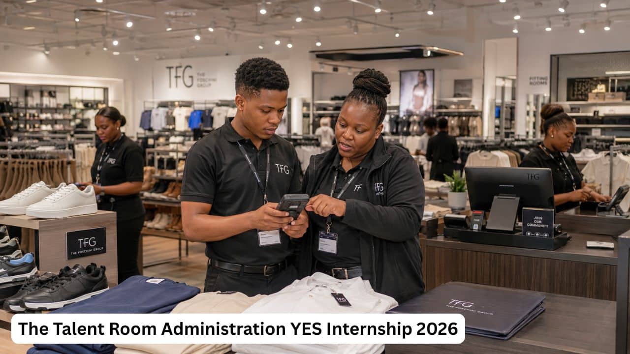 Young South African trainee receiving retail workplace mentorship during the TFG YES Youth Opportunity.