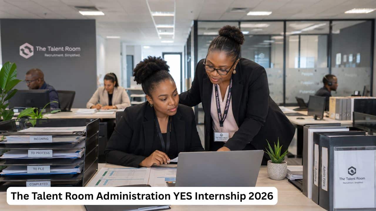 South African Administration YES Intern receiving practical office administration training in 2026