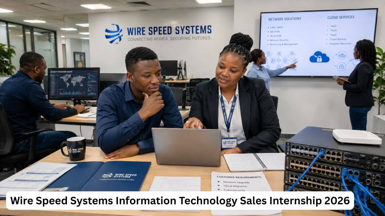 South African Information Technology sales intern receiving technology sales mentorship at Wire Speed Systems